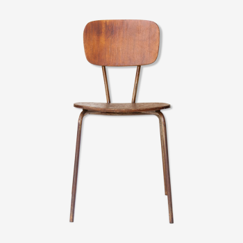 Chaise vintage en bois et métal