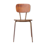 Vintage chair, wood and metal chair, old industrial chair, school, vintage bar décor, loft, flesh, industrial flesh