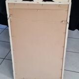 Vintage white faux bamboo mirror