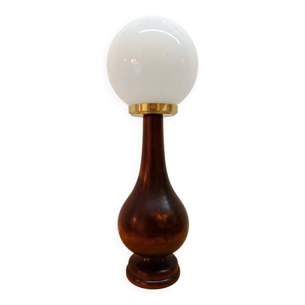 Lampe art déco bois et opaline — Beyit