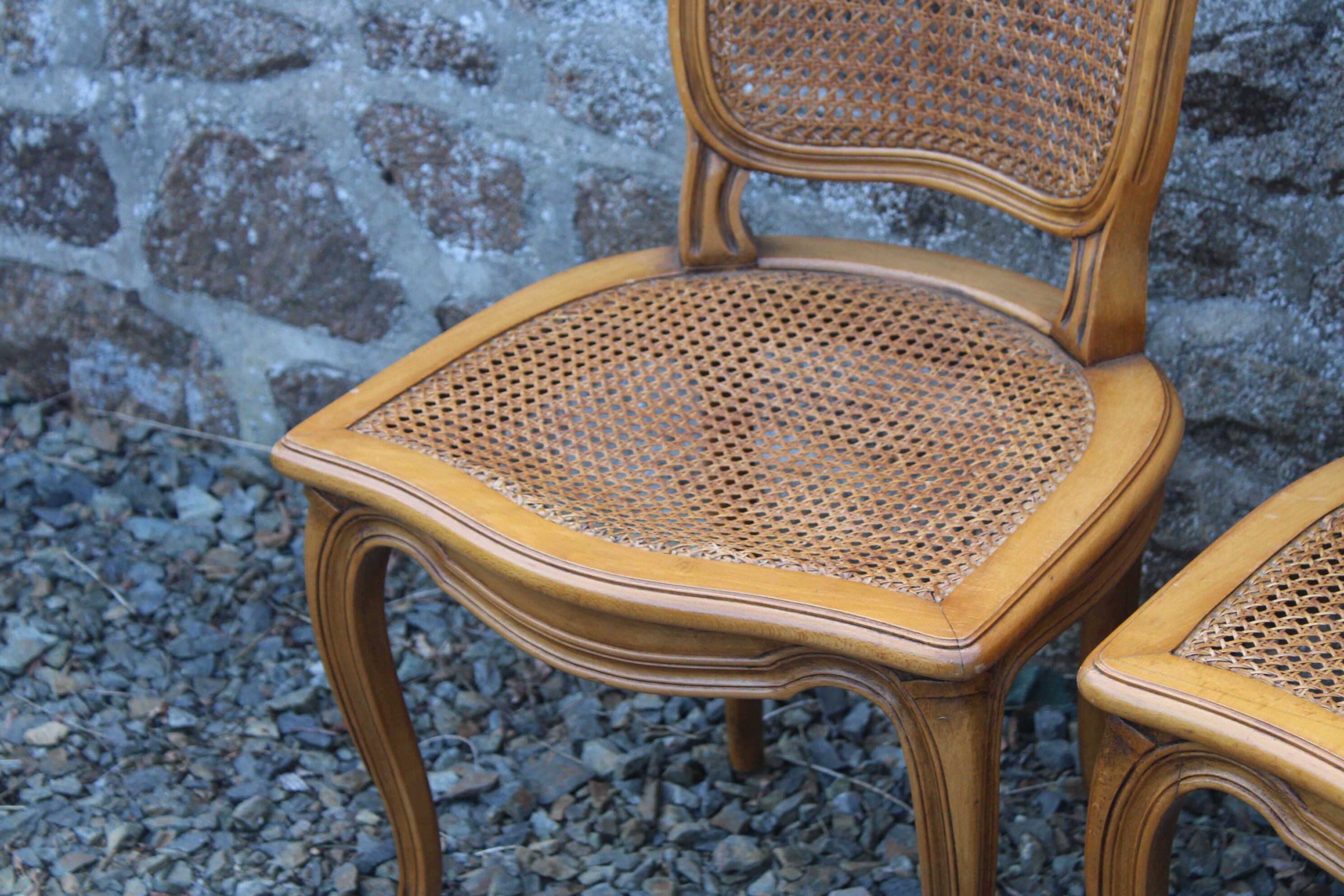 Louis XV style canned chairs molded