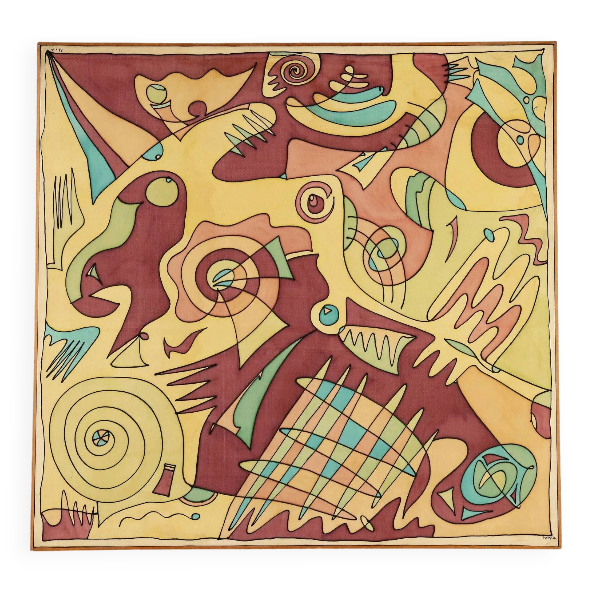 Contemporary painting signed by Maria Mesch, oil on canvas, 1998.