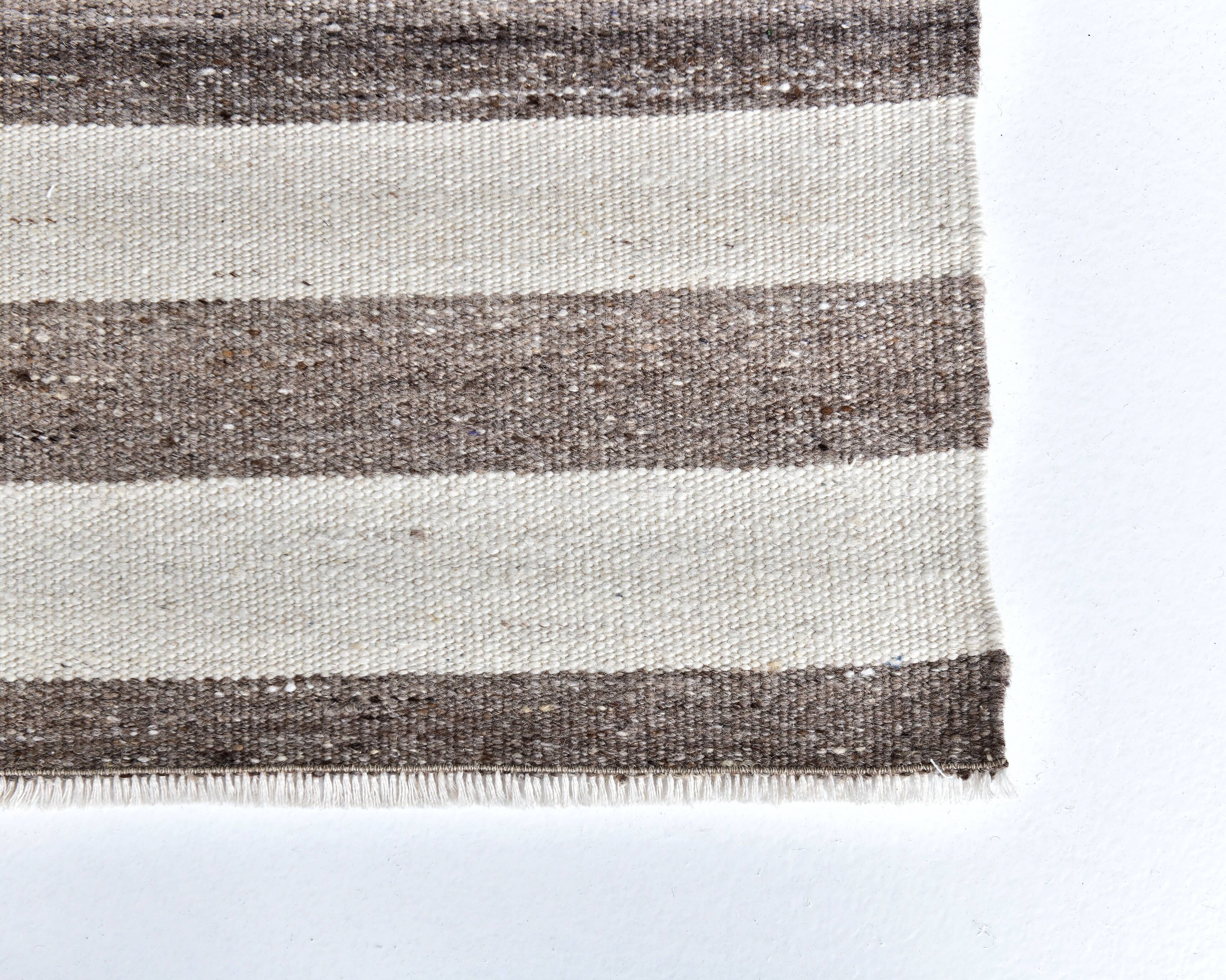 brown cream kilim carpet 120x140 cm, wool washabele rug , organic rug