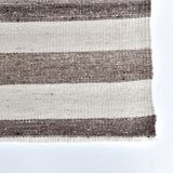 brown cream kilim carpet 120x140 cm, wool washabele rug , organic rug