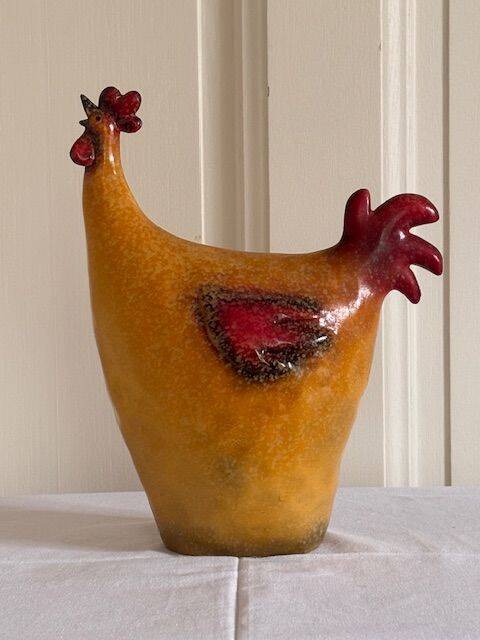 glazed plaster hen
