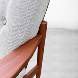 Mid-Century Danish Vintage 3-Seater Sofa in Teak, Denmark, 1960s