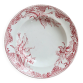 Red iron clay deep plate Saint Amandinoise iris model
