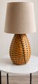 Large wooden honeycomb floor lamp