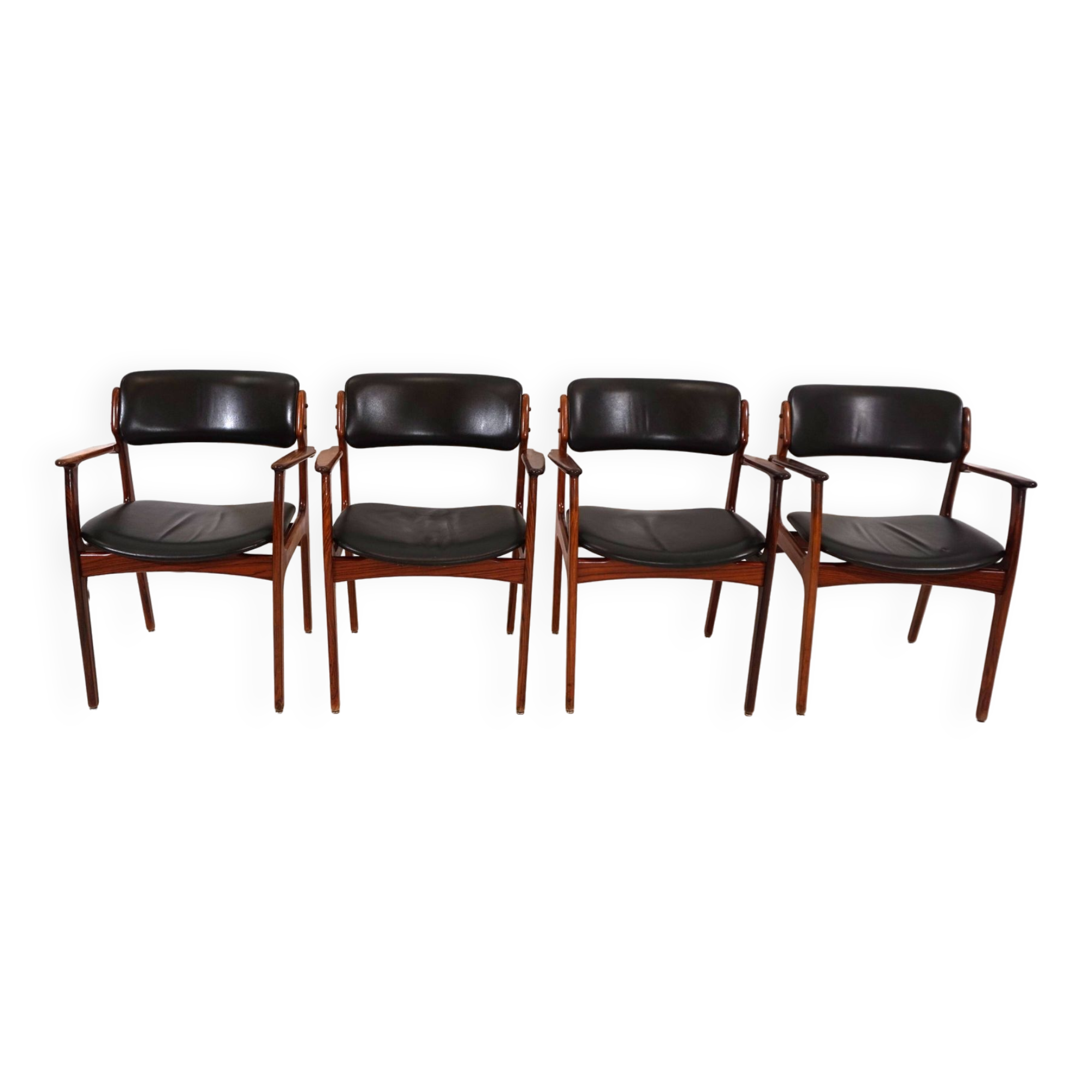 Erik Buck lot de 4 chaises de salle à manger en palissandre OD 50 pour OD Mobler