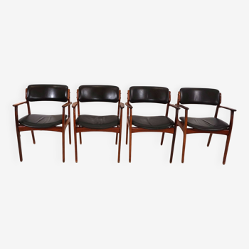 Erik Buck lot de 4 chaises de salle à manger en palissandre OD 50 pour OD Mobler