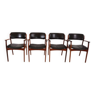 Erik Buck set of 4 OD 50 rosewood dining chairs for OD Mobler