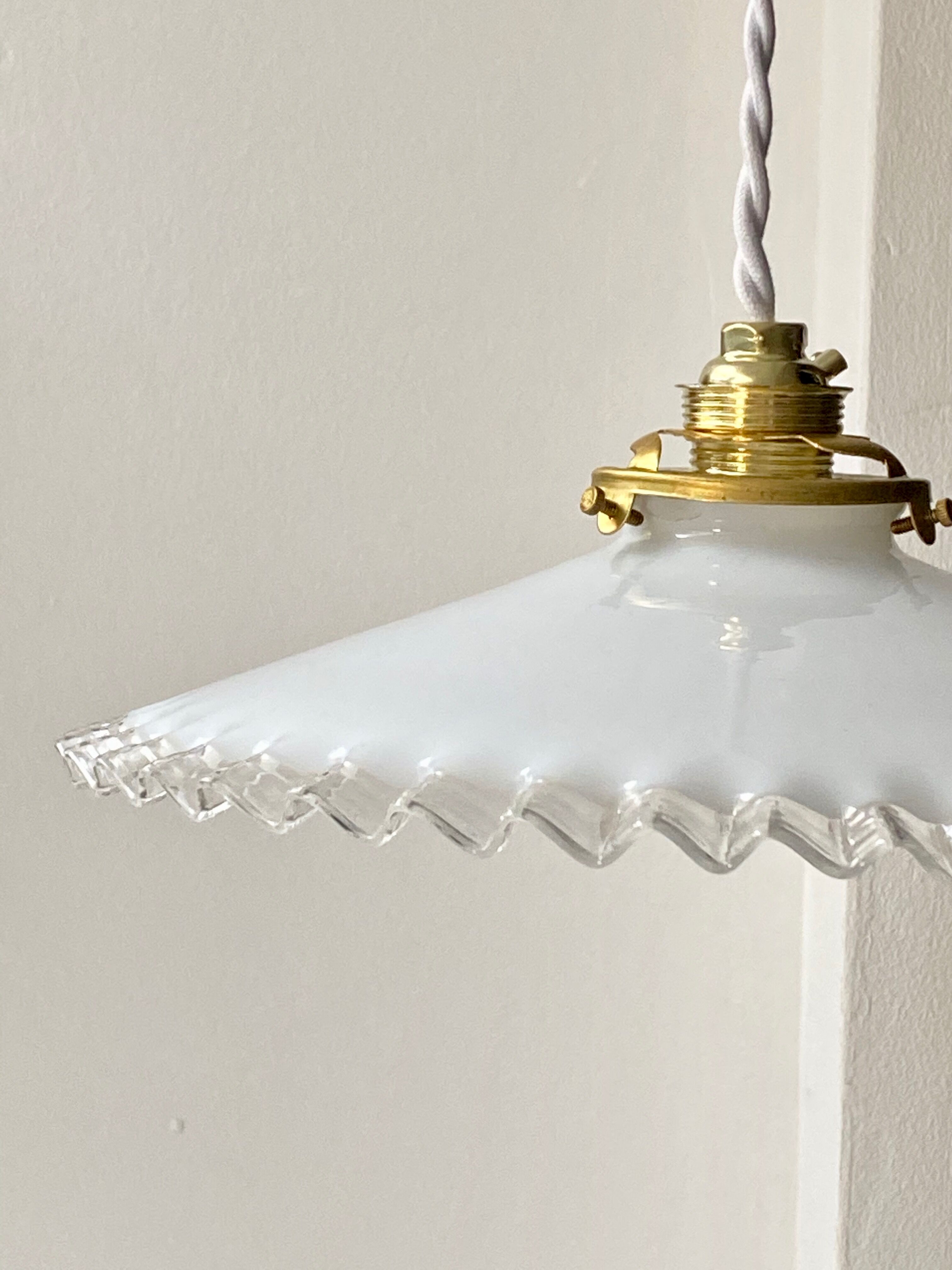 White opaline hanging lamp