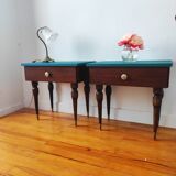 Paire de tables chevet vintage