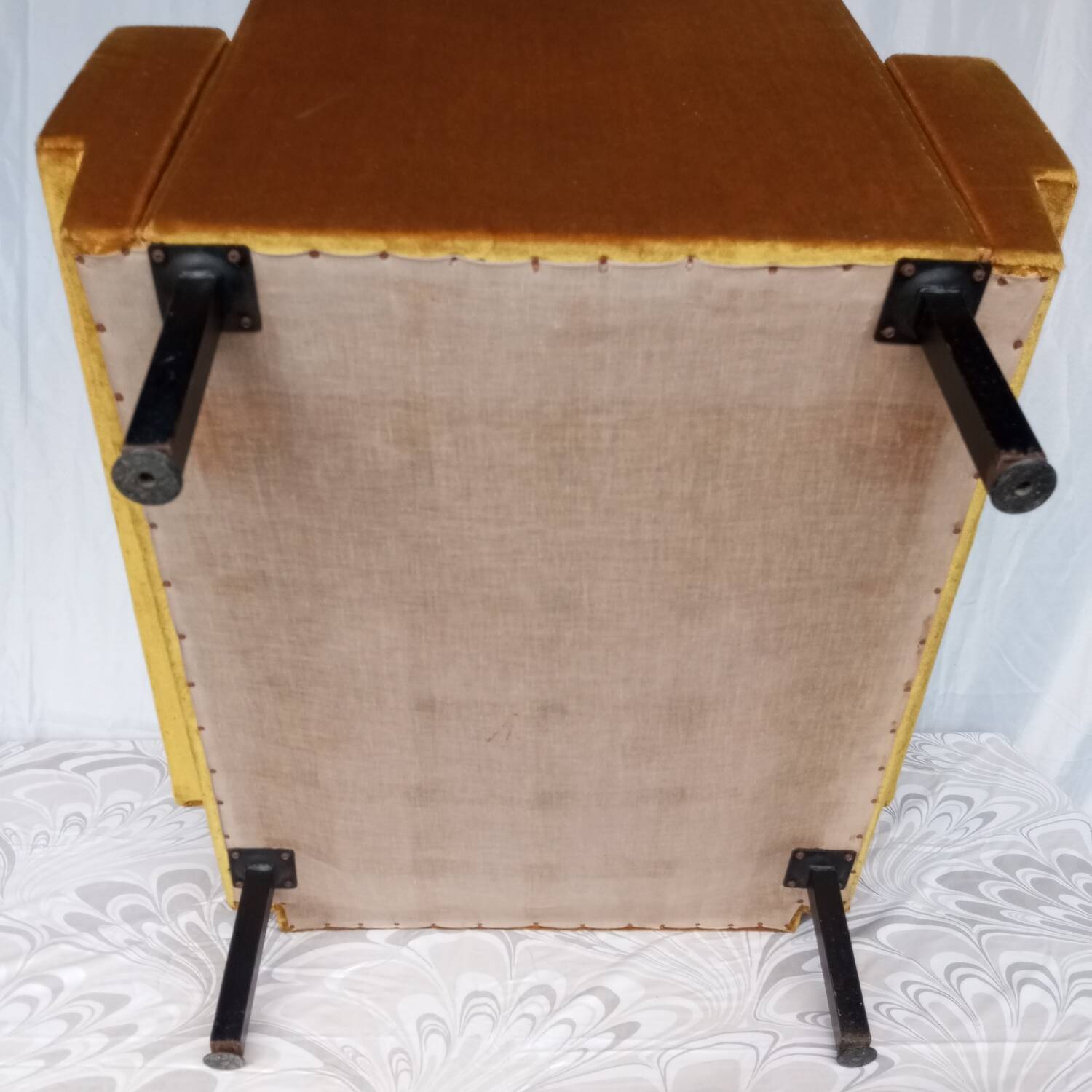 Vintage yellow velvet armchairs