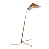 Italian floor lamp in brass was conical adjustable in inclination and height 1950