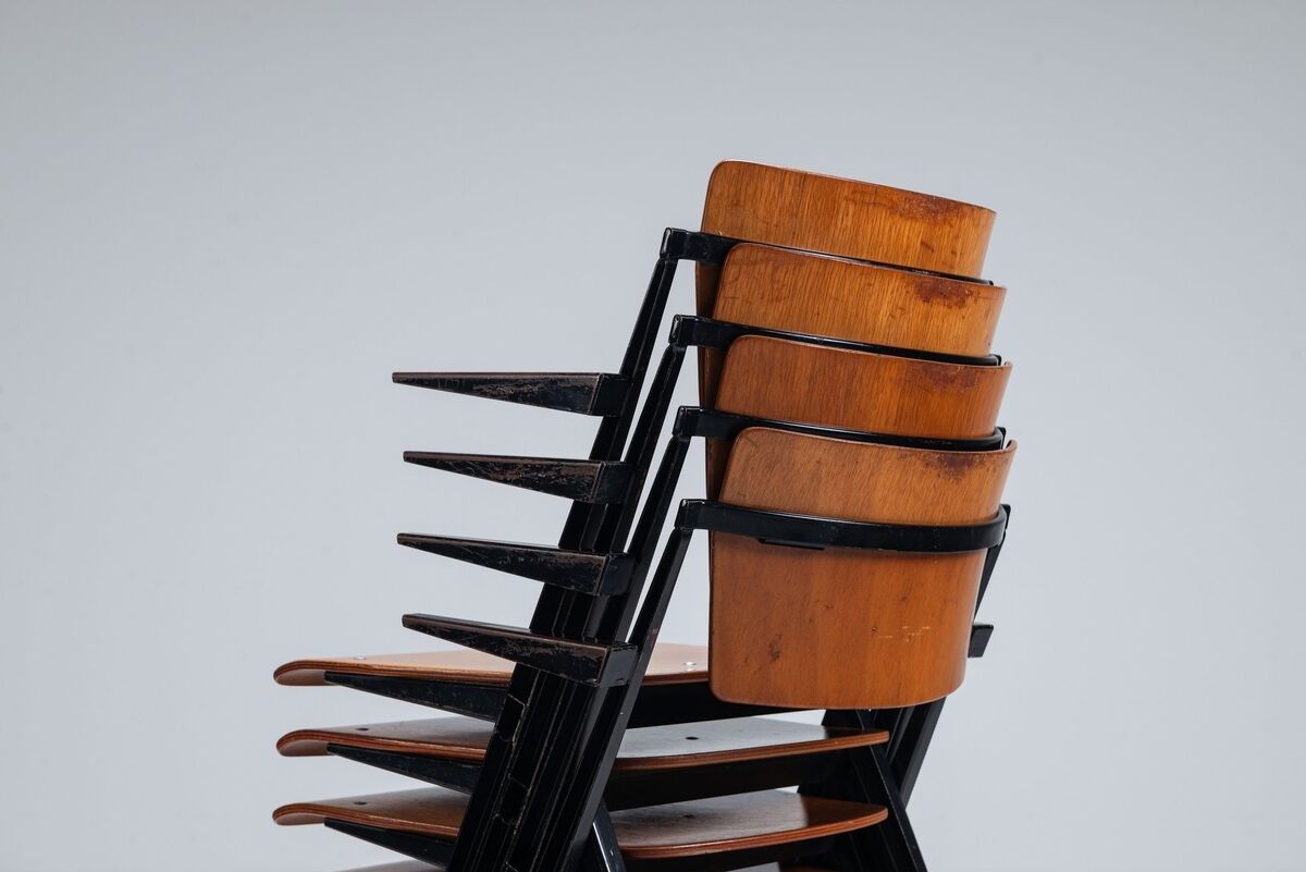 Wim Rietveld Pyramid dining chairs Ahrend de Cirkel The Netherlands 1960