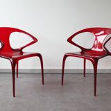 Pair of ava chairs by song wen zhong for roche bobois, 20th century.