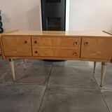 1960s Scandinavian wood veneer console table