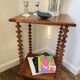 Side table / wooden pedestal Art Deco shelf spools from the 1950s