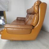 Scandinavian fawn leather sofa