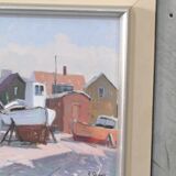 Eskil Skans, Swedish Composition, 1960, Oil on Panel, Framed