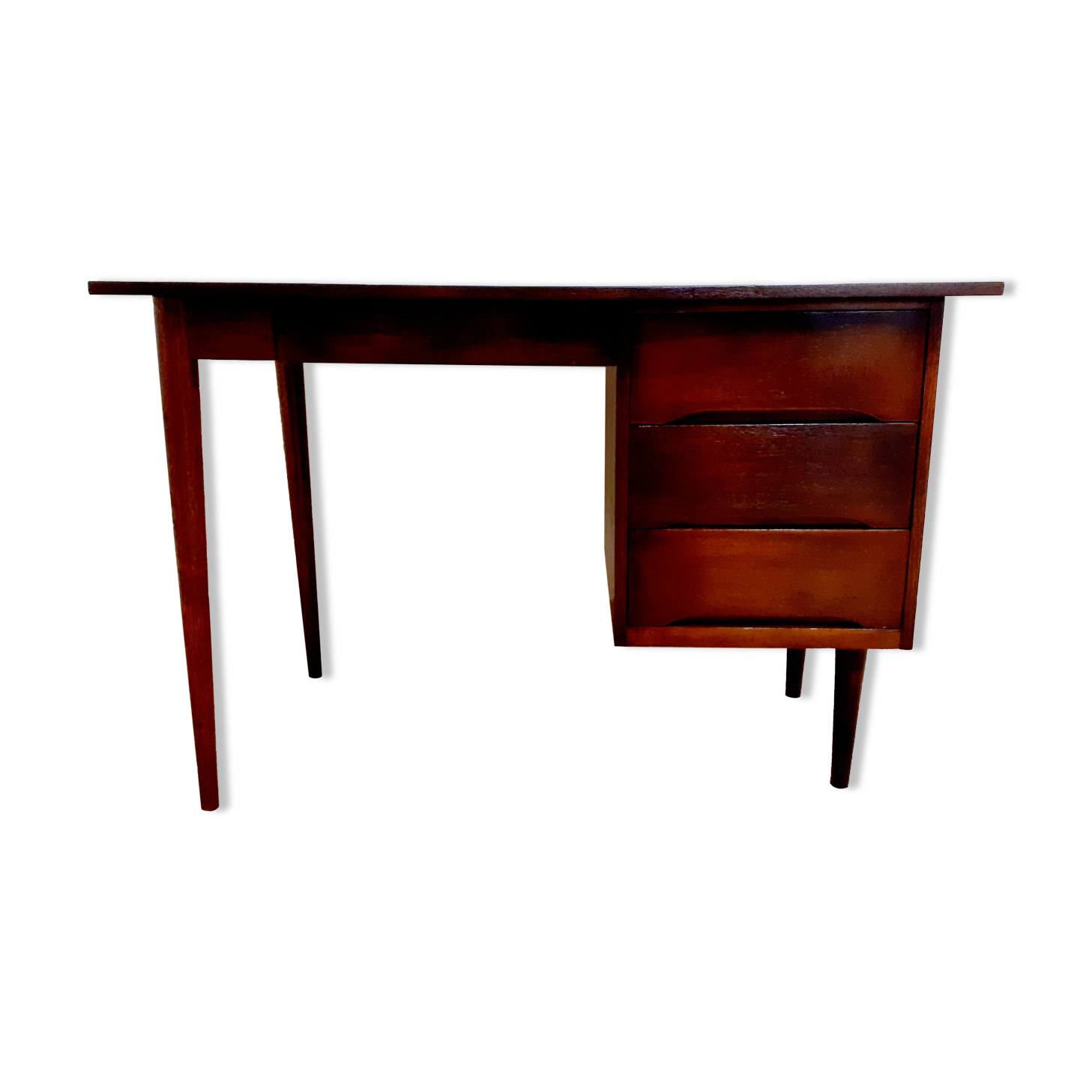 Vintage dark wood desk 50s 60s