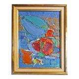 Gabriel Godard (1933-2023) abstract oil on canvas signed and dated 1958