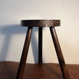 Tabouret rond tripode bois