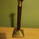 Golden brass candlestick, Corinthian style, vintage