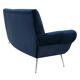 Canapé courbé en velours de coton bleu nuit Gigi Radice Mid-Century Modern