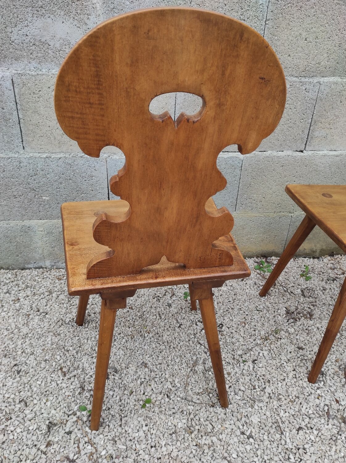 Set of 4 mountain chairs or blond wood chalet chairs