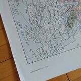 Old geographical map of Asia Larousse