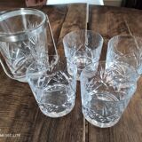 Whisky service 5 pieces in chiseled crystal