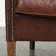 Sheepskin club armchair in English style with brown colour scheme