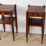 Art Deco pair of nightstands in walnut – 1940s