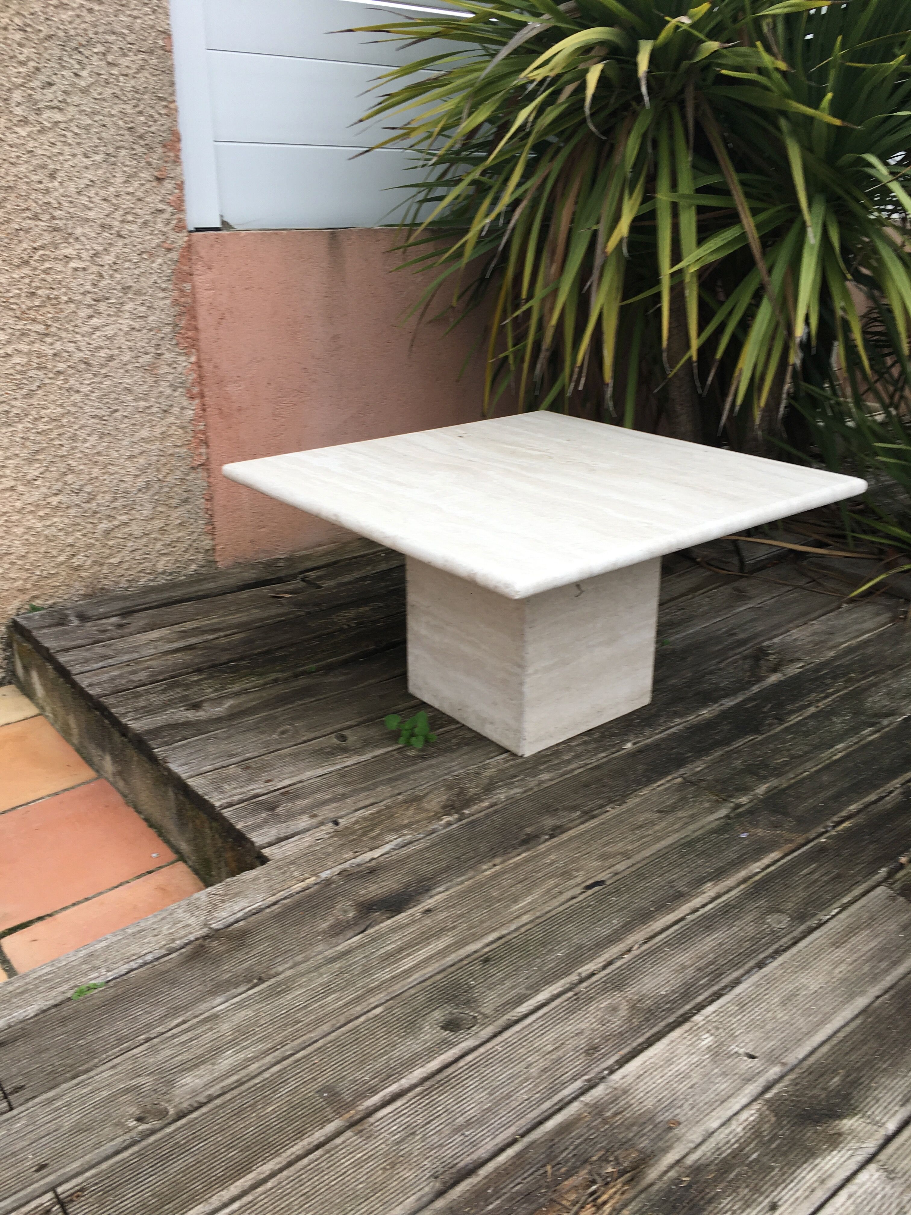Travertine coffee table