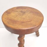 Tripod wood stool twisted feet