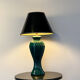 Table lamp in green lacquered porcelain, Italy 70s