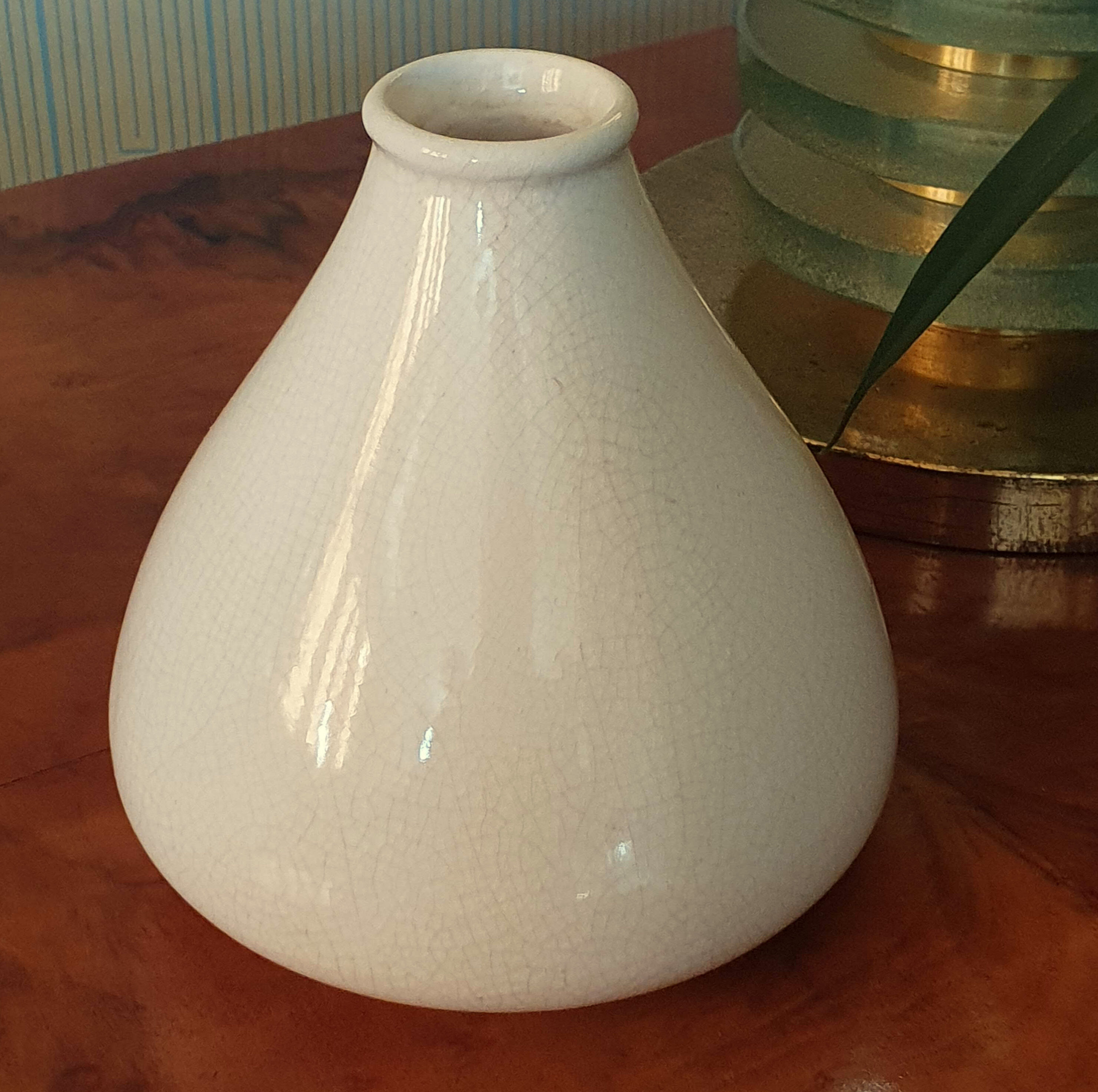 Cracked ceramic art deco vase