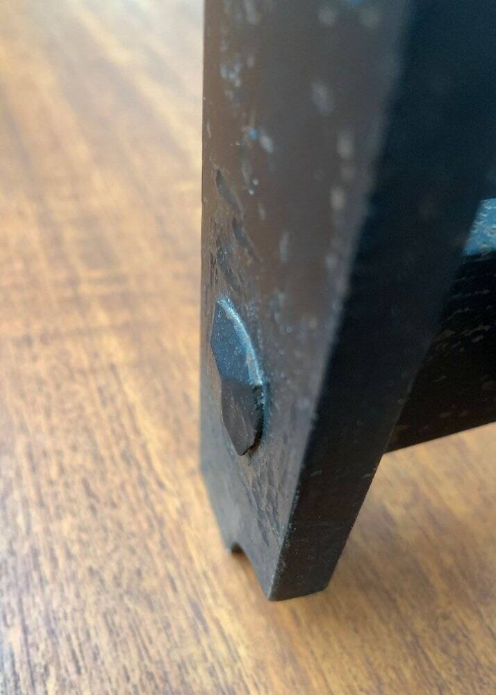 Mid-century brutalist wrought iron candlestick