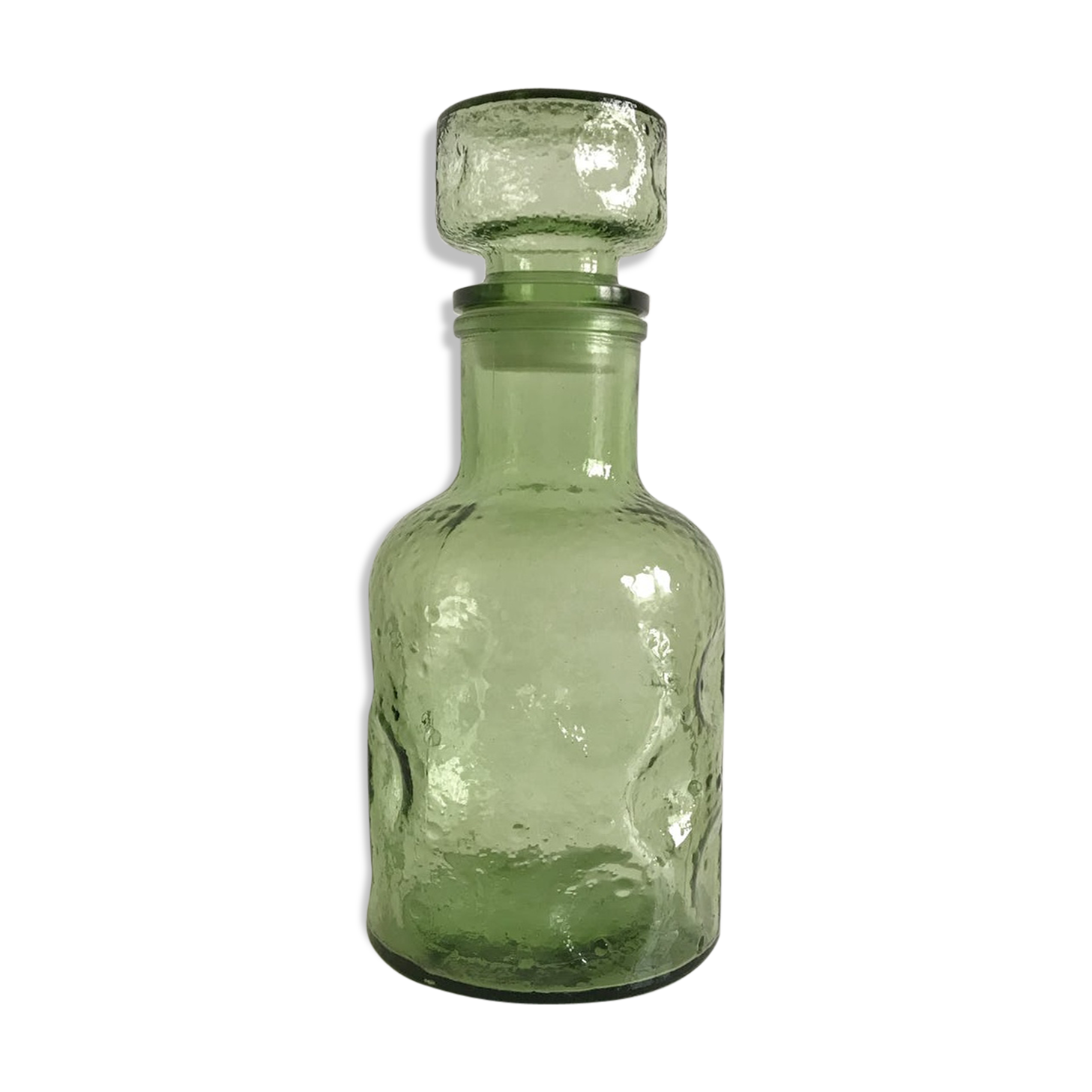 Bottle green carafe glass big Cap