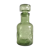 Bouteille carafe verte en verre à gros bouchon