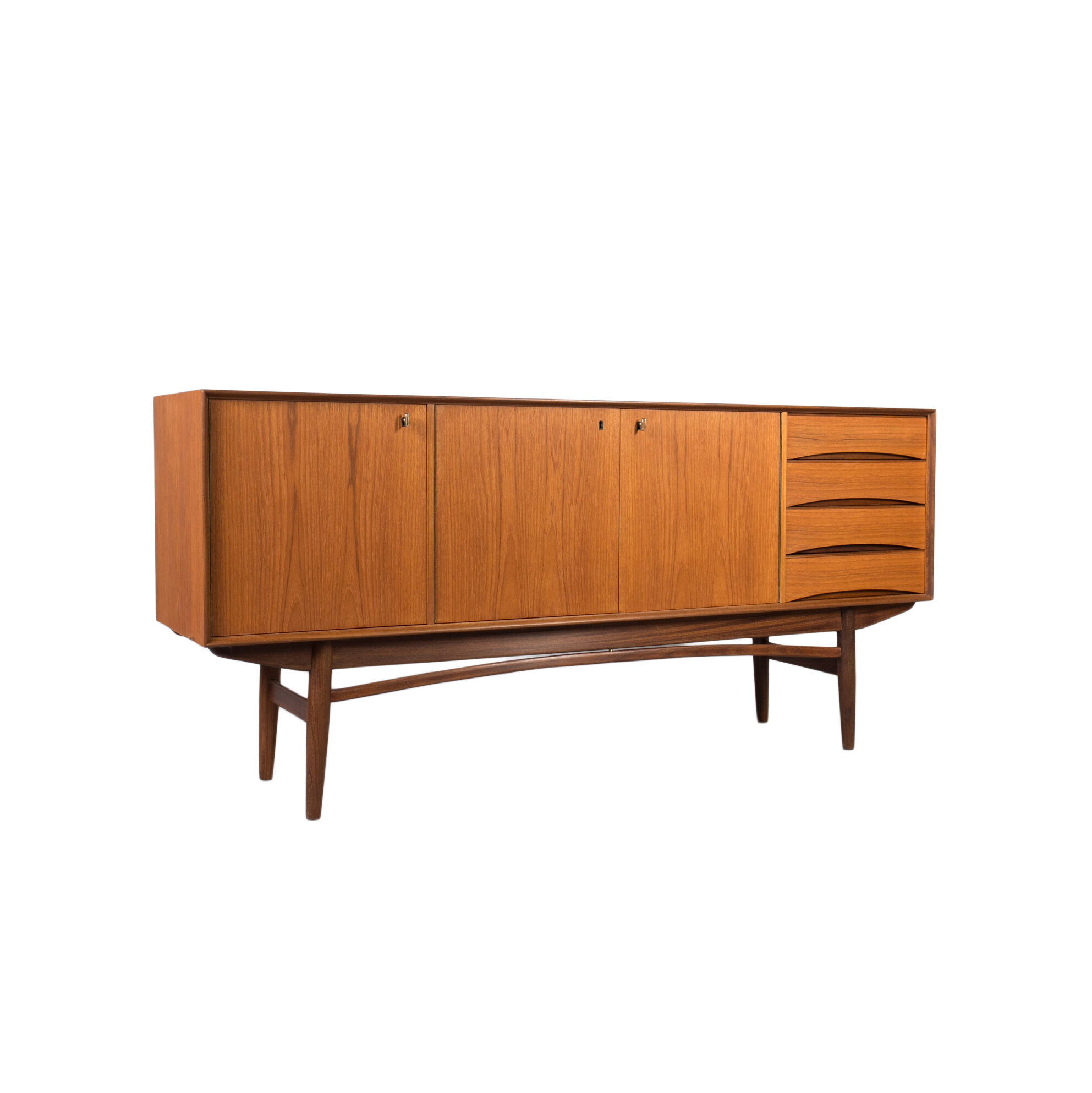 Midcentury Teak Sideboard, Norway, 1960s, Gustav Bahus Style, Fully Restore