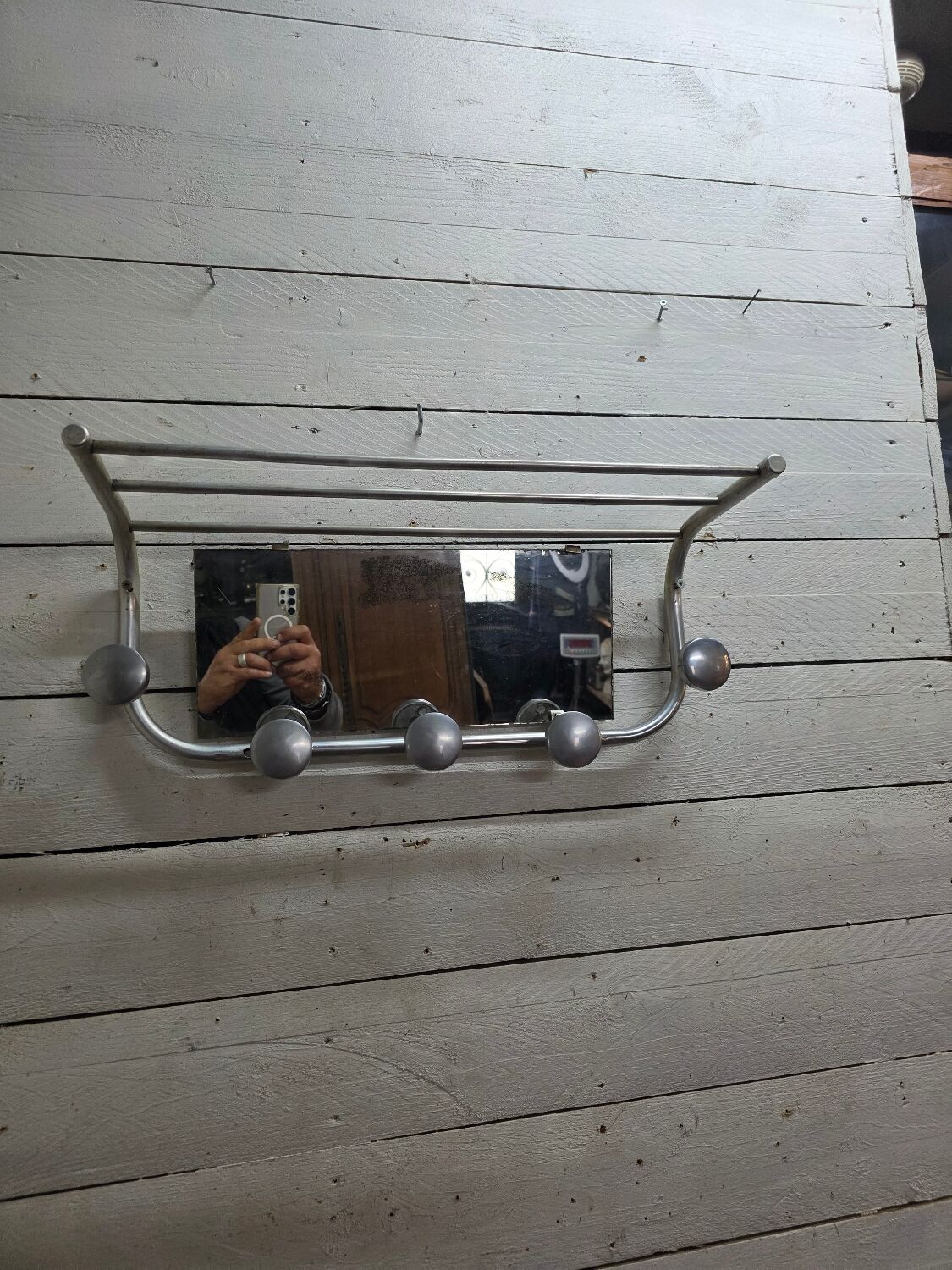 1960s aluminum coat rack