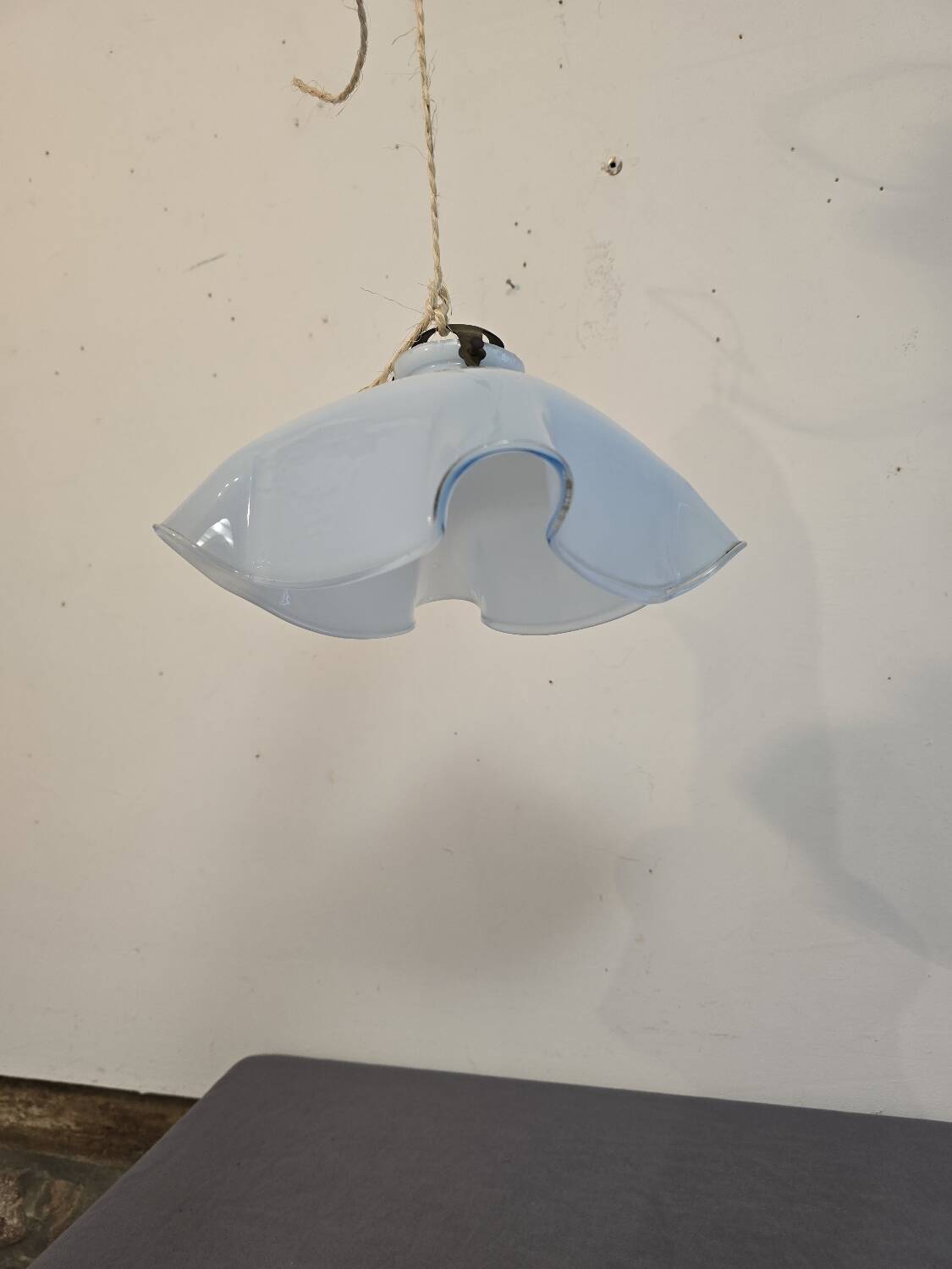 Blue opaline pendant light