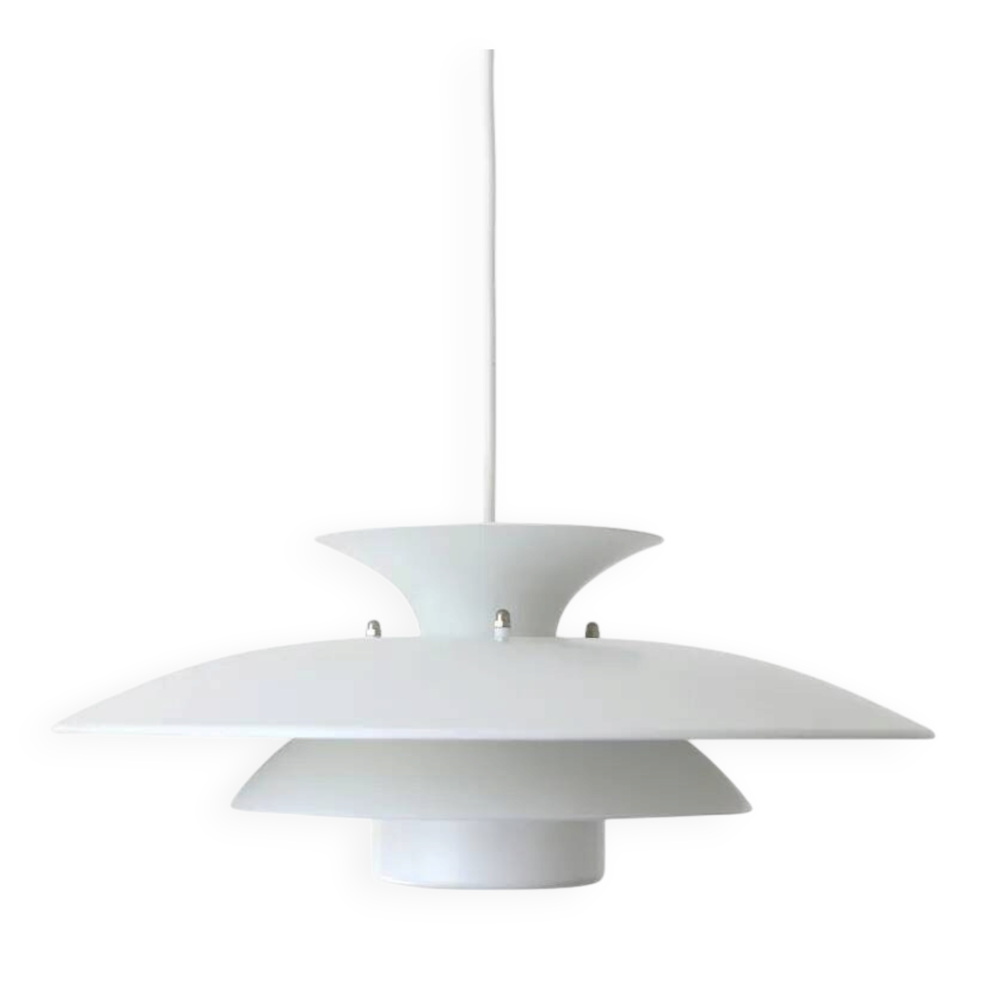 Lampe suspendue vintage blanche de design danois