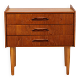 1960s Danish teak chest of drawers with beech legs