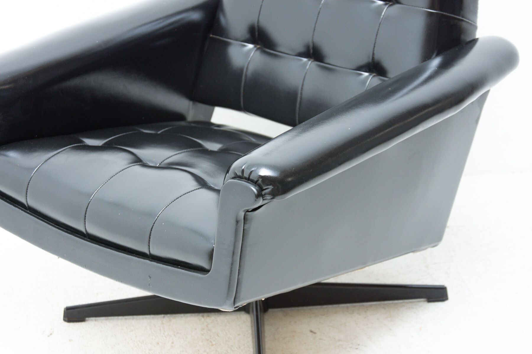 Pair of leather swivel armchairs from UP Zavody, 1970´s