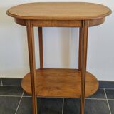 Oval side table with double top in wood - Art Deco style 1940s