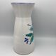 Vintage ceramic vase signed with polychrome flower decoration 25 cm